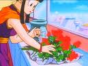 Chi chi holding flowers