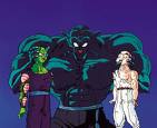 Garlic jr holding piccolo and krillin