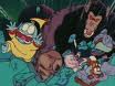 Pilaf runing from great ape
