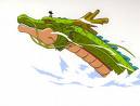 Goku riding shenron