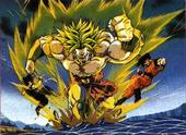 Broly fighting gohan and goku