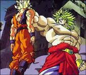 Broly holding goku