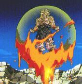 Broly with fire