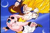 Goku hitting kid buu