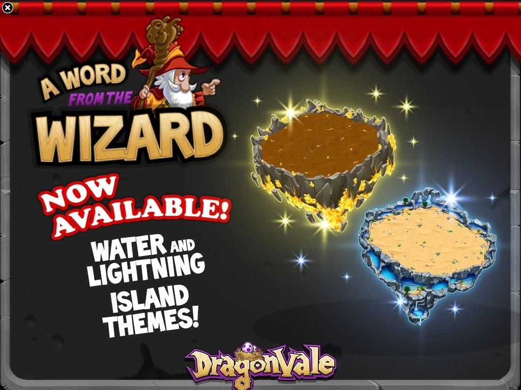 Image Water&LightningIslandThemesInGameNotification.jpg DragonVale