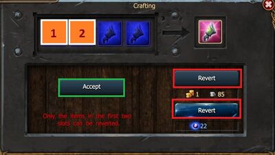 Revert Crafting First Two Slots