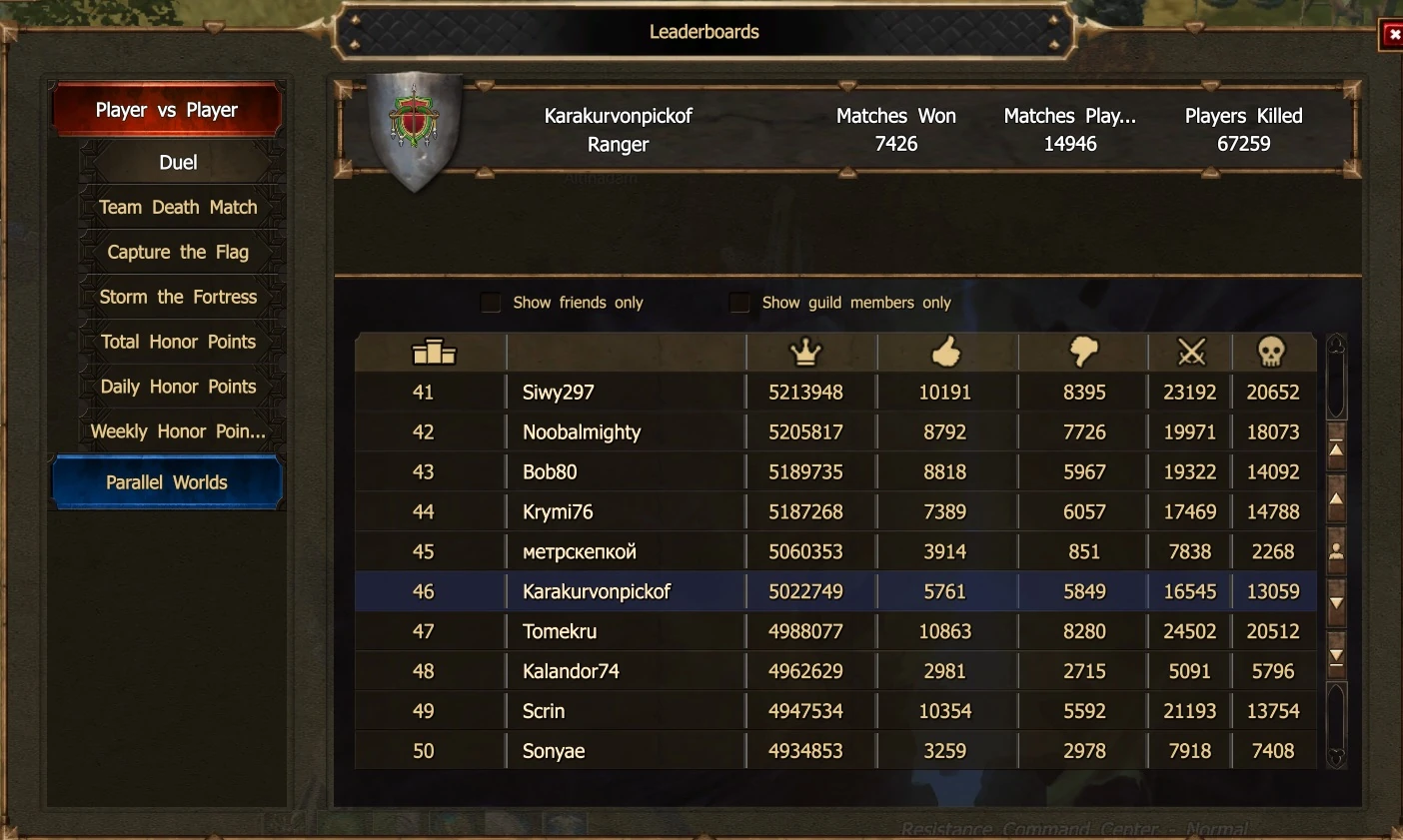 Player vs Player Leaderboards Drakensang Online Wiki Fandom
