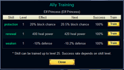 Ally Skill Book Menu
