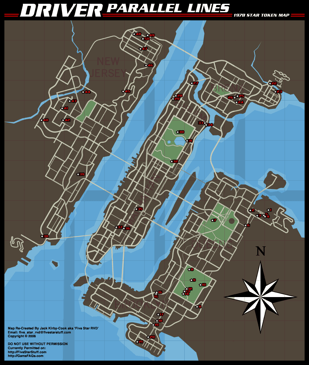 driver parallel lines tokens map