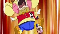 Basara punching Duemouse