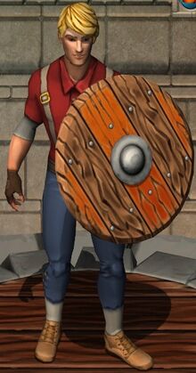 Fiery Wooden Shield