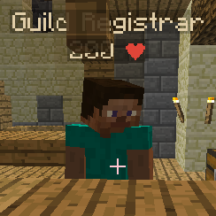 Guild Registrar at his booth