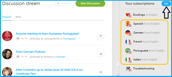 DL Language Discussion forums eng