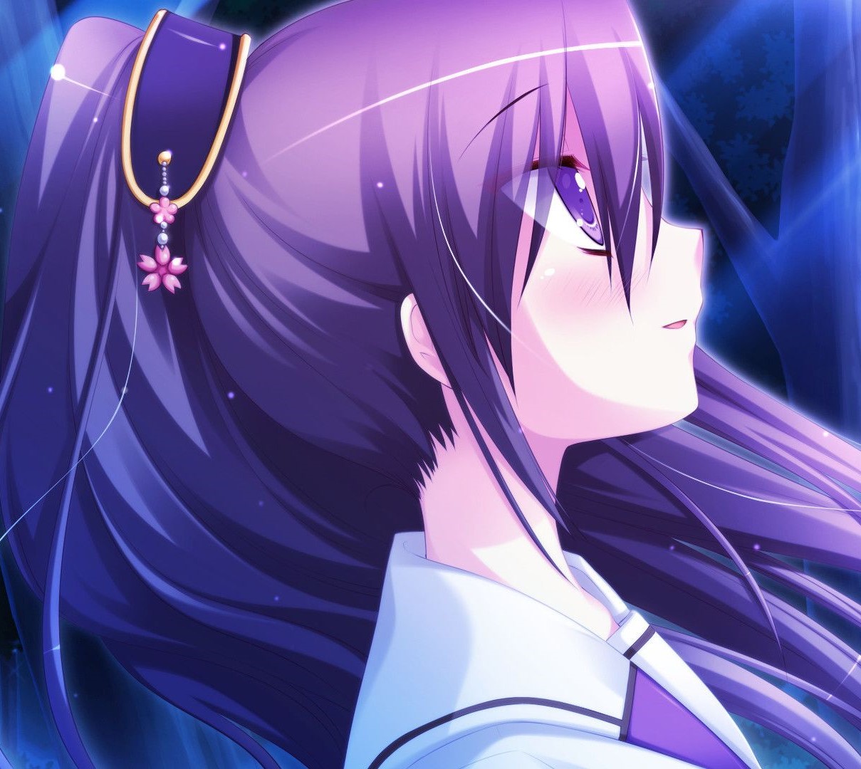anime girl with purple hair incest