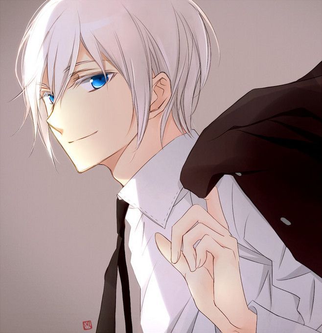 ผลการค้นหารูปภาพสำหรับ anime White hair boy blue eyes