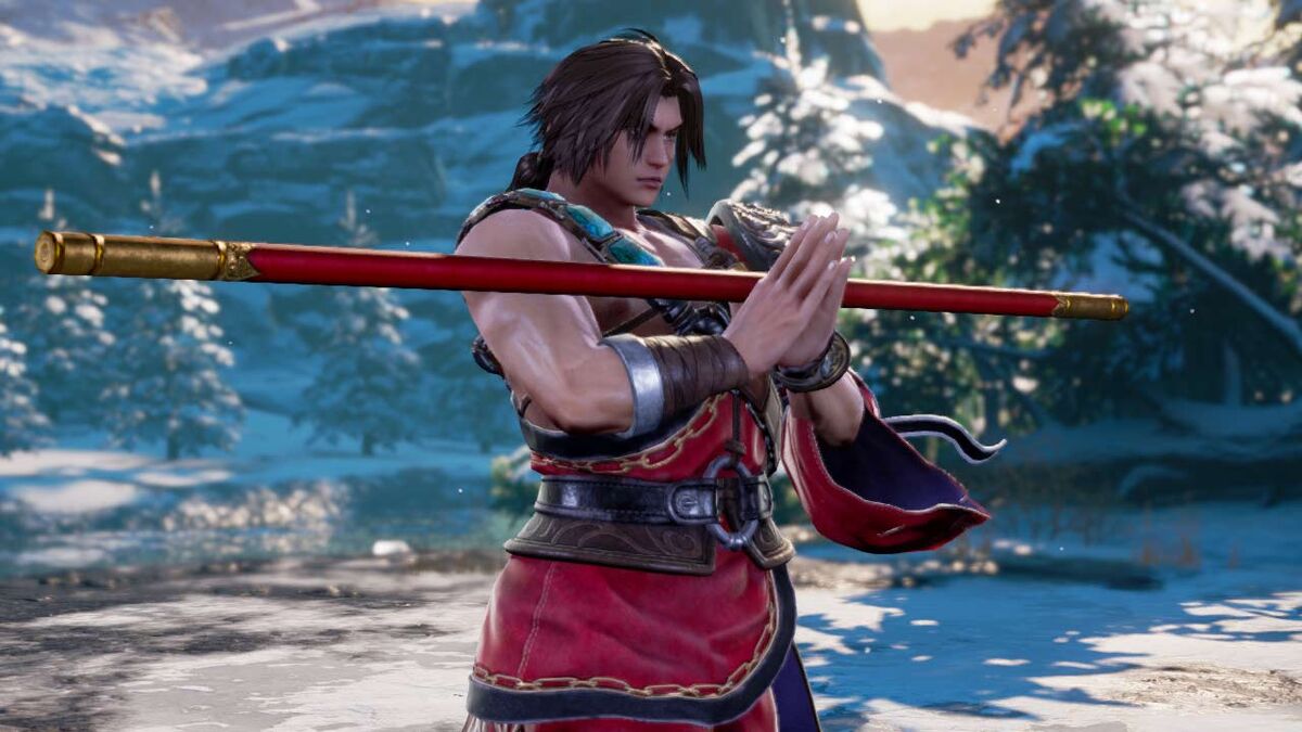 Kilik is praying before a match. Praying to rod.