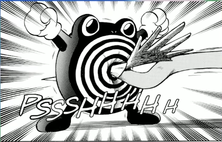 A tentacle bursts through a Pokemon.