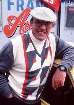 Frank Butcher and his new car lot 1989