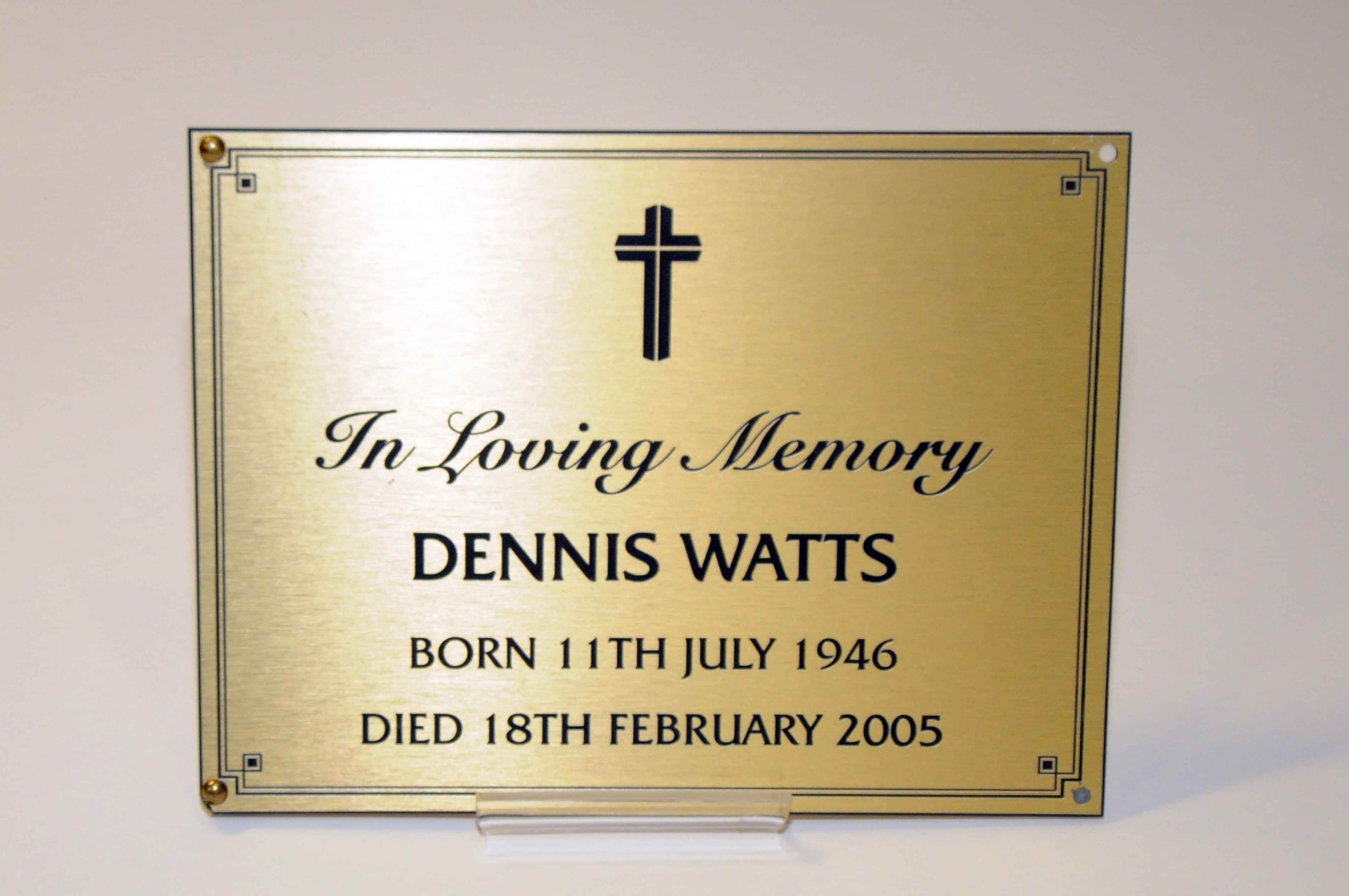 Den Watts Plaque