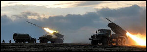 Chernarussian Defense Force GRAD MRLS firing