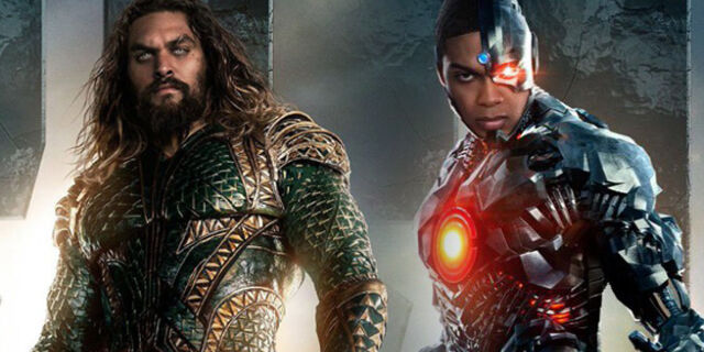 Aquaman and Cyborg standing side by side.