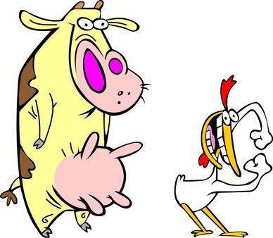Cow and chicken by lonewolf16-d4z5pts