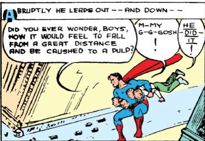 Sadly the only therapist these boys could get in 1938 was Fredric Wertham. Action Comics #8 (1939), DC Comics