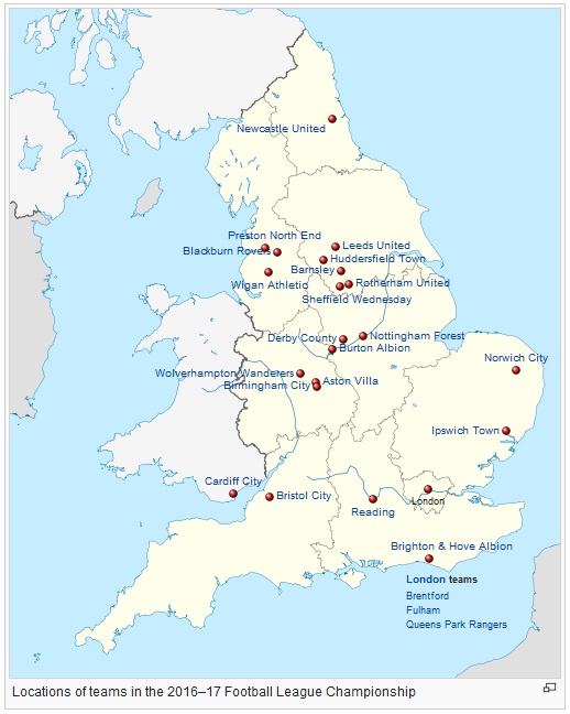 Image - EFL map 2016 17.jpg | EFL Championship Wikia | FANDOM powered ...