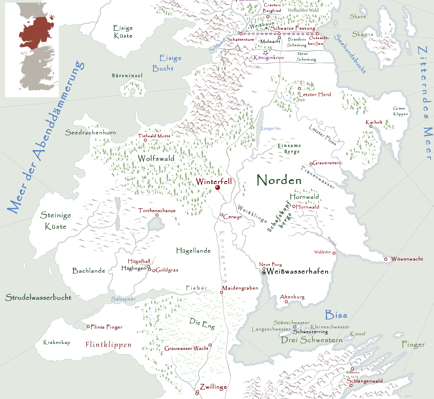 Winterfell Karte Winterfell Karte