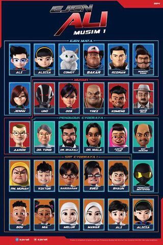 Image - Ejen Ali Musim 1 Characters.jpg | Agent Ali Wiki ...