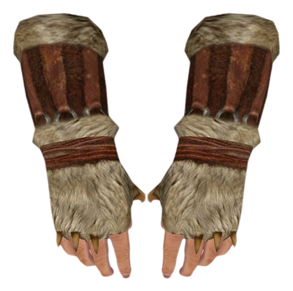 fur gauntlets
