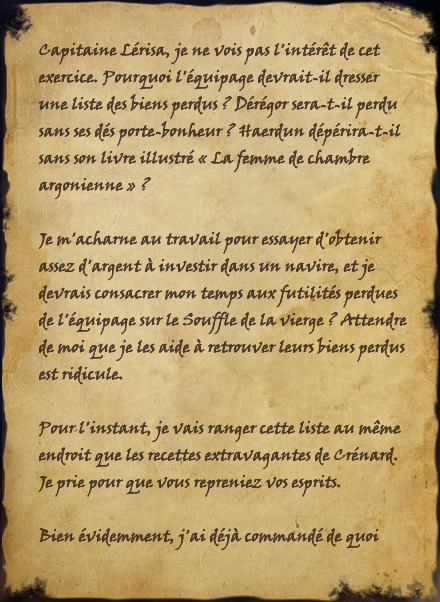 Lettre Au Capitaine Lerisa Wiki The Elder Scrolls Fandom
