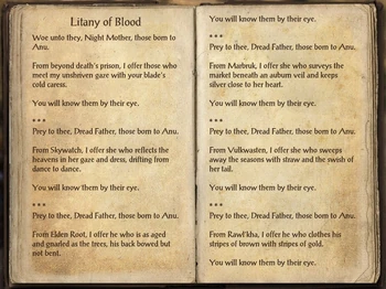 Litany Of Blood Book Elder Scrolls Fandom Powered By Wikia - 