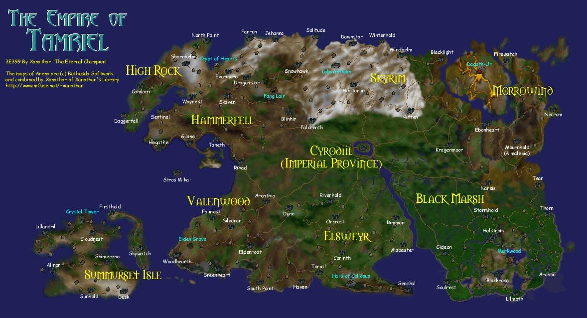 Карта святилищ обливион даэдра