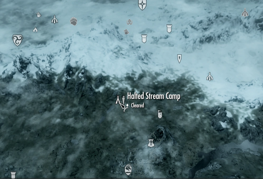 Skyrim halted stream camp location