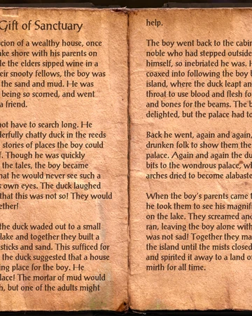 A Gift Of Sanctuary Elder Scrolls Fandom
