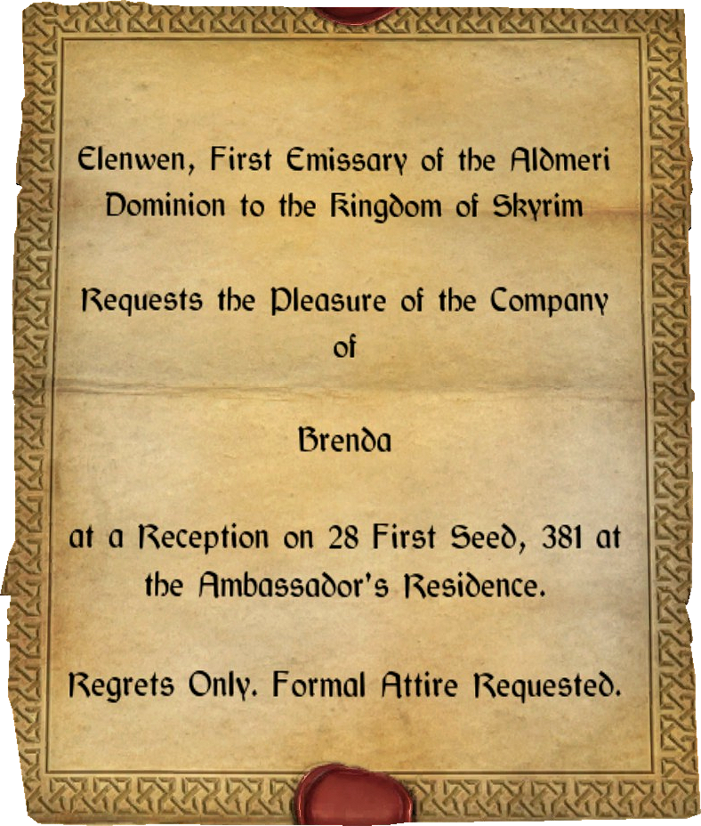 invitation to elenwen s reception elder scrolls fandom powered