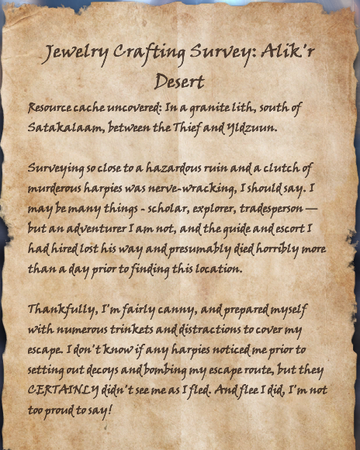 Jewelry Crafting Survey Alik R Elder Scrolls Fandom