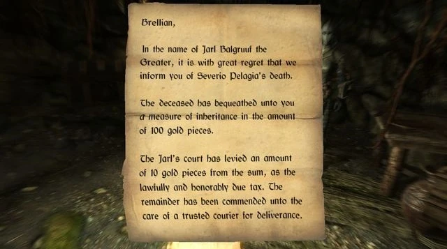 Letter Of Inheritance Elder Scrolls FANDOM Powered By Wikia