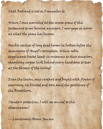 Lieutenant Jascien S Last Missive Elder Scrolls Fandom - elder scrolls travelsstormhold roblox