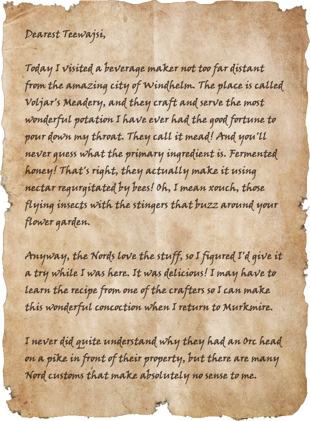 Letters From The War Mead Elder Scrolls Fandom