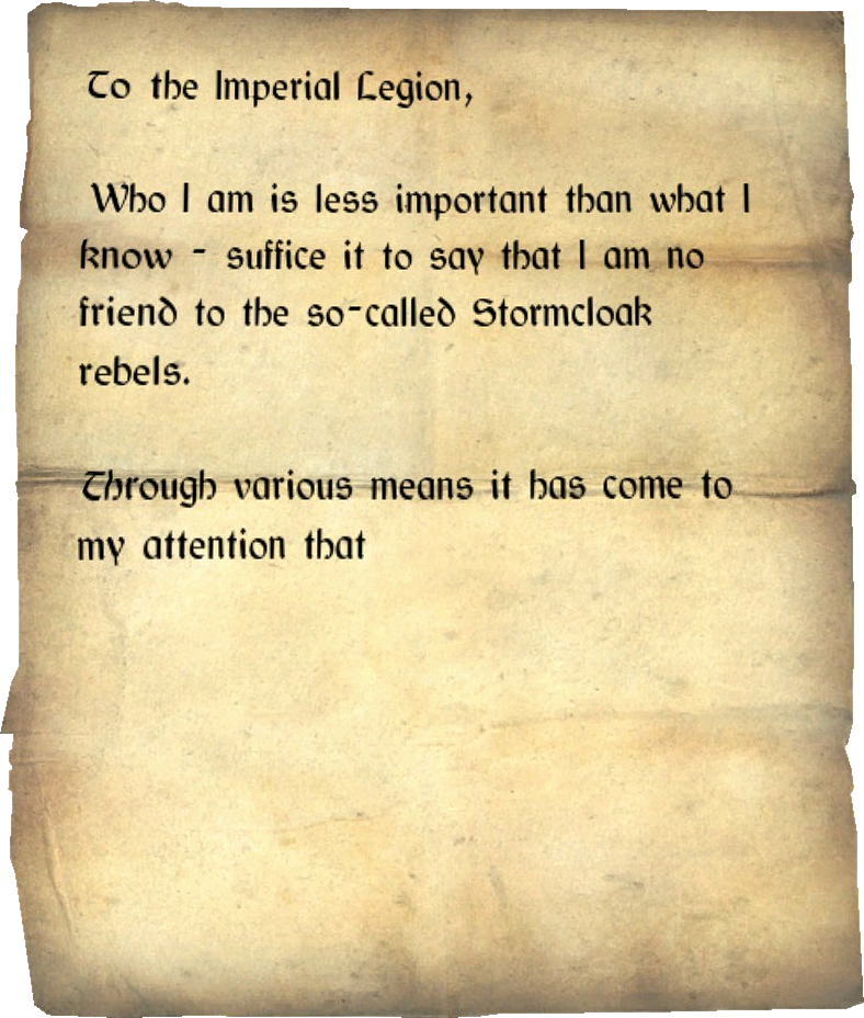 Anonymous Letter Skyrim Elder Scrolls Anonymous Letter Skyrim Elder Scrolls