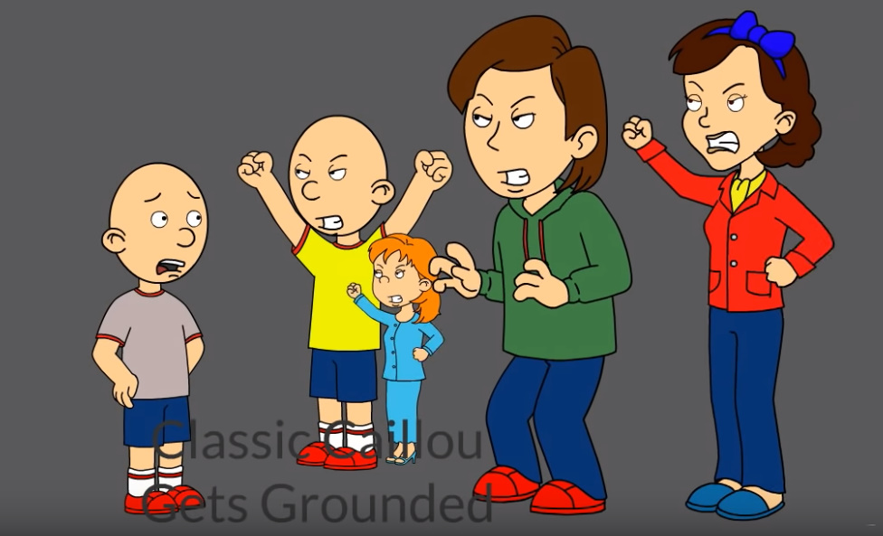 classic caillou makes a grounded video