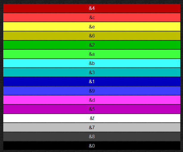 minecraft text color code generator minecraft text color code generator