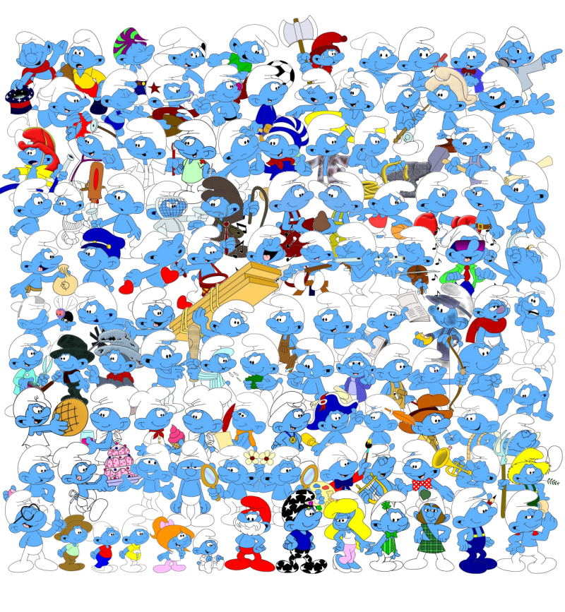 smurf characters names and pictures