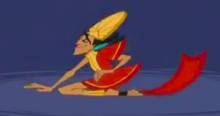 Kuzco going mentally insane after dropped over 200 feet.