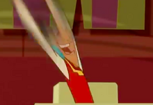Kuzco slowly turning into his physical form after slowly approaching his destination; School.