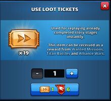Use Loot Tickets Dialog