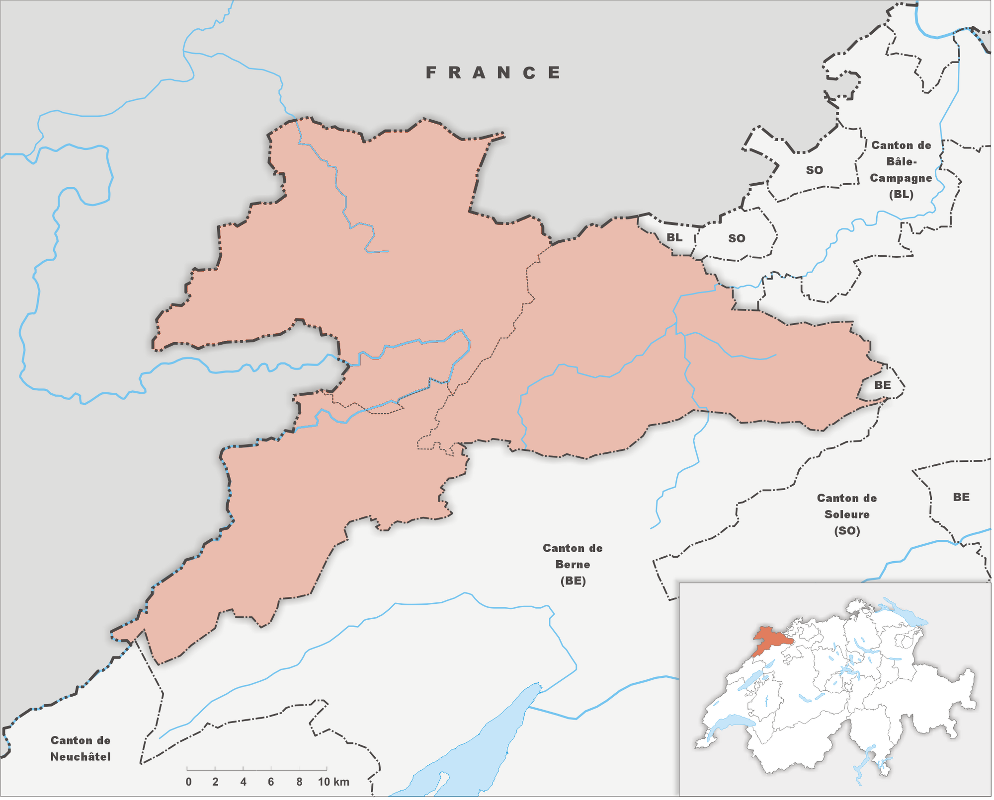 Image - Karte Kanton Jura Bezirke 2010 clair.png | Encyclopædia