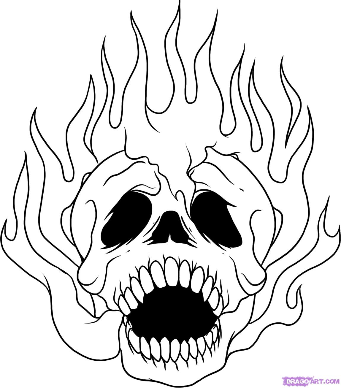 Amazing How To Draw A Cartoon Skull On Fire  Check it out now 